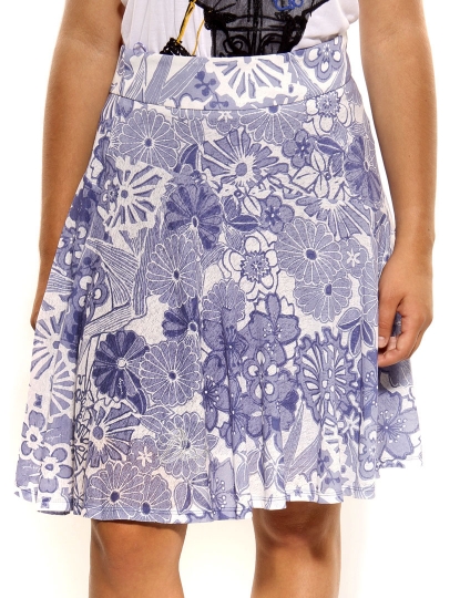 Saia Senhora Concier Roxo e Branco