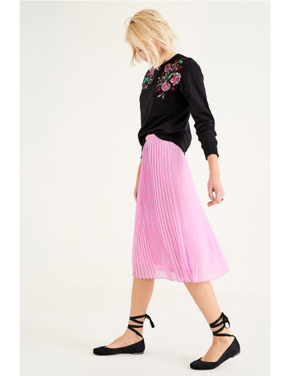 Saia Senhora Shot Plissada Rosa