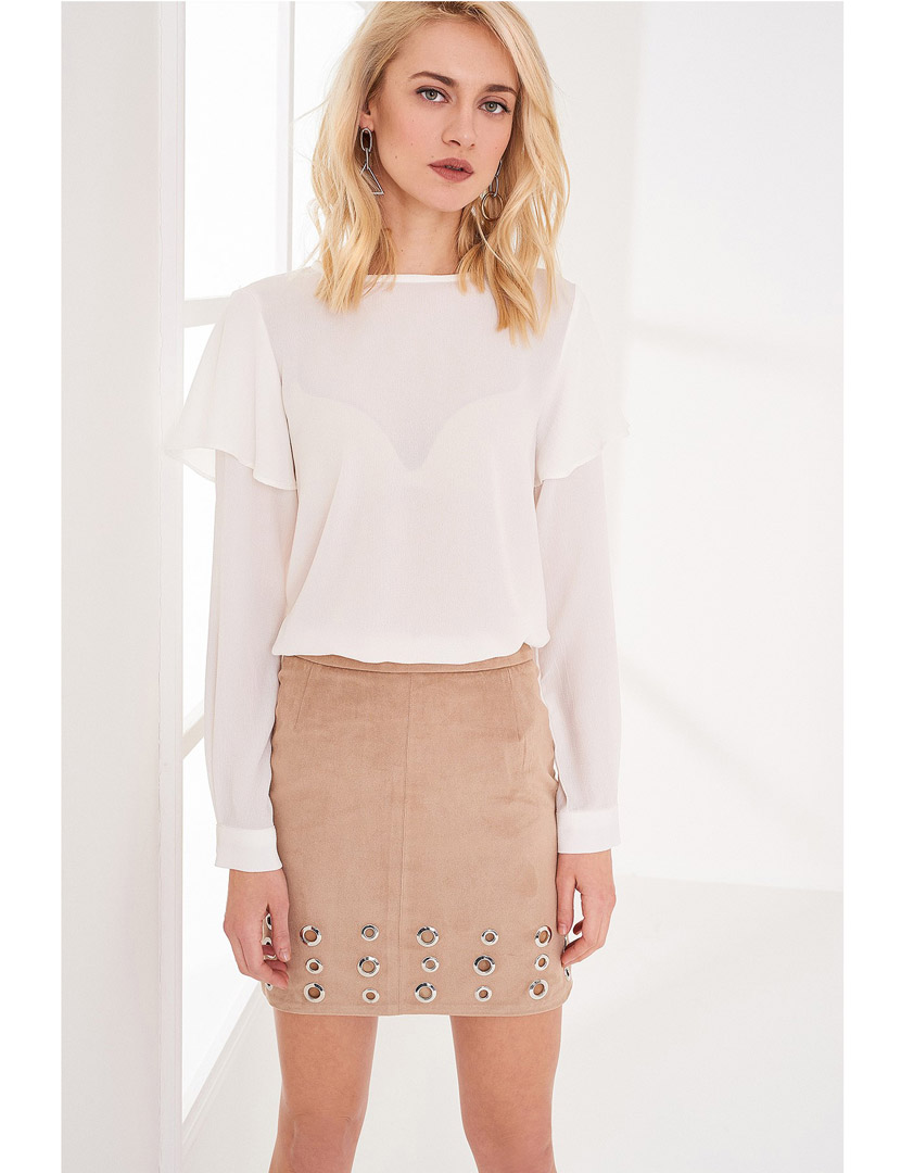 Saia Curta Senhora Bege