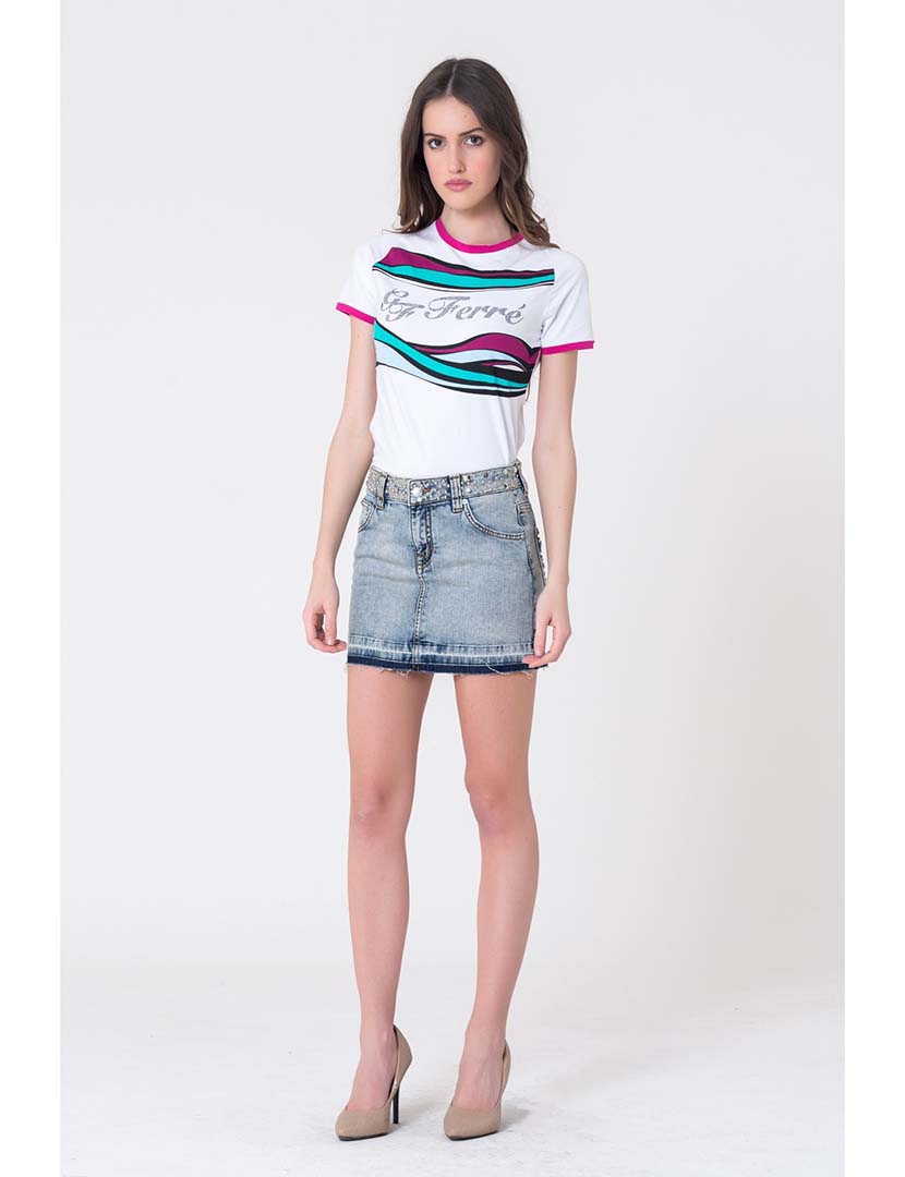 Saia Curta Senhora Ganga Azul