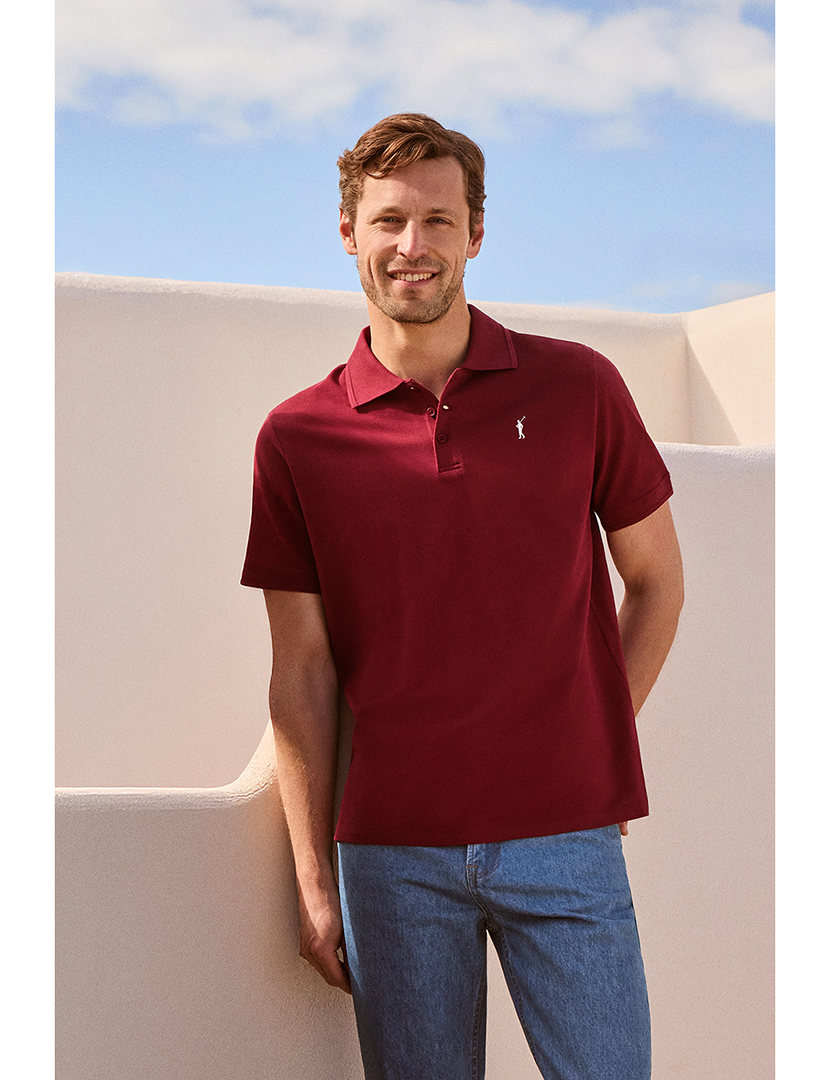 Pólo Rigby Go Ss Vn Vermelho Escuro