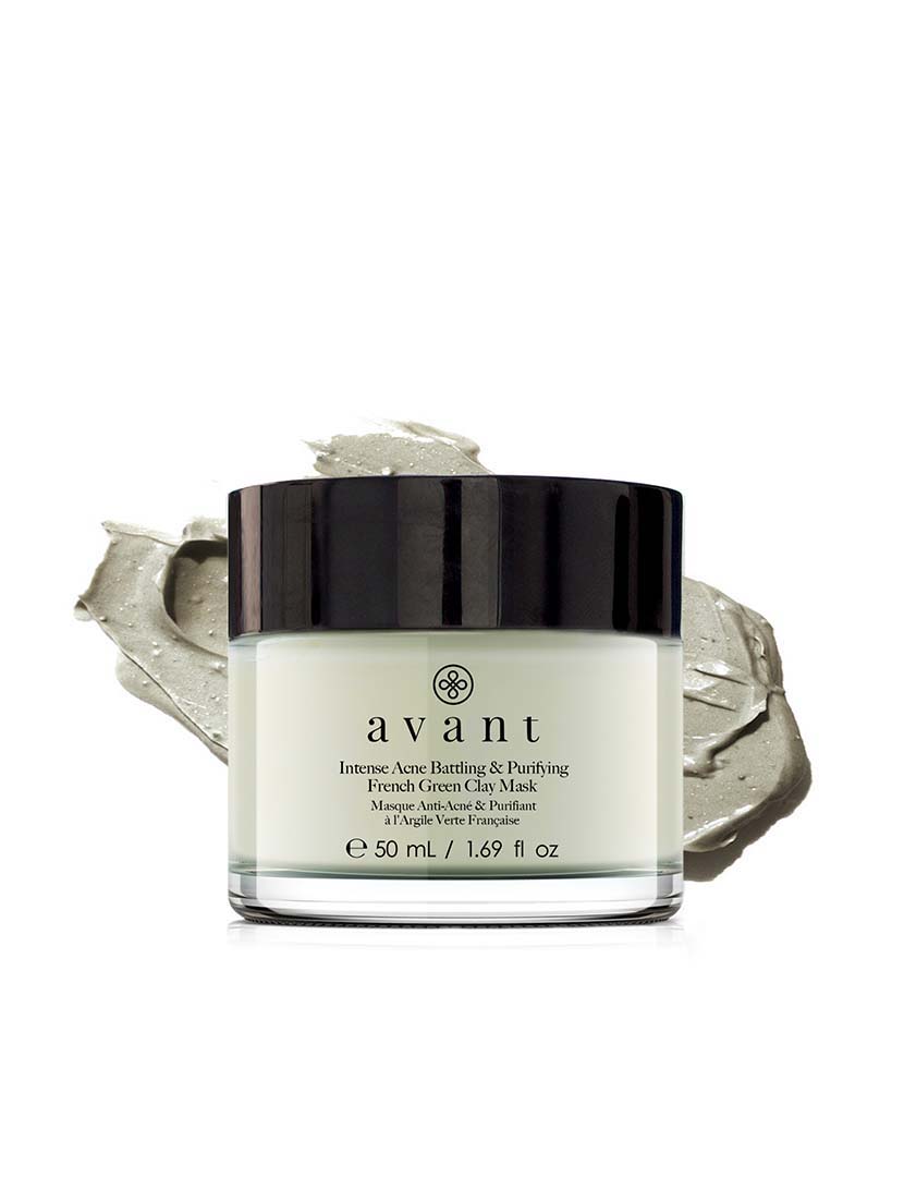 Máscara de argila verde francesa purificante e antiacne intensa