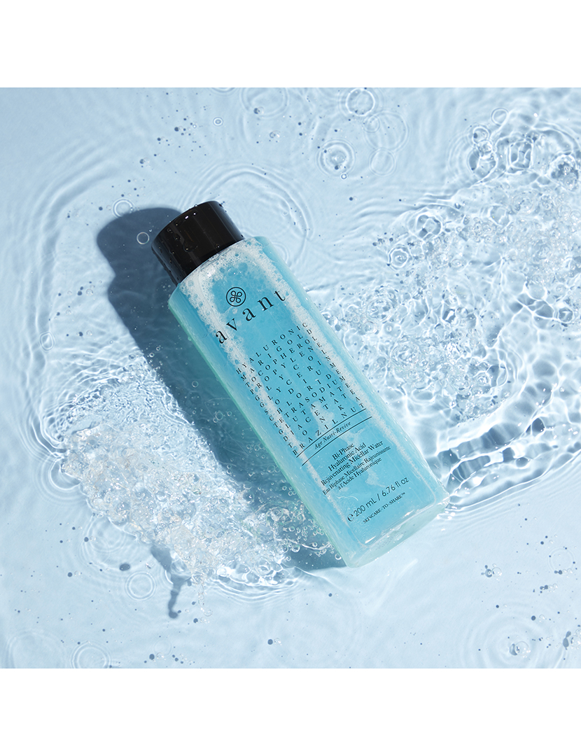 Água micelar bifásica rejuvenescedora com ácido Hialurónico