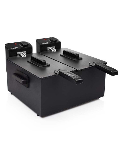 Fritadeira Preta Dupla 2x3L Inox Preto 