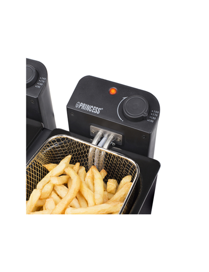 Fritadeira Preta Dupla 2x3L Inox Preto 