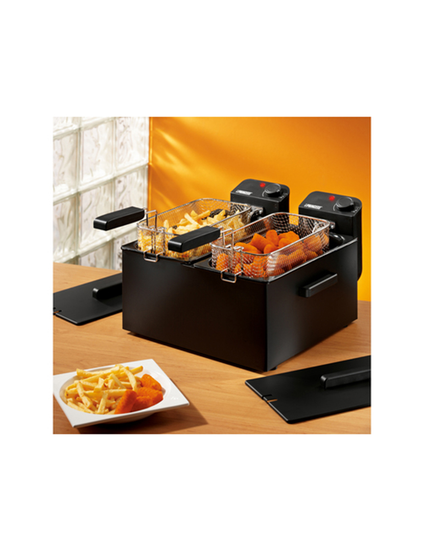 Fritadeira Preta Dupla 2x3L Inox Preto 
