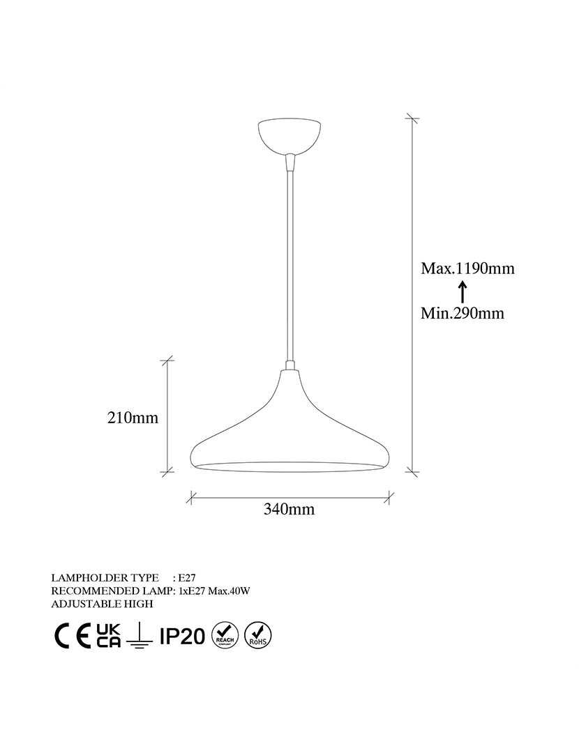 Candeeiro Suspenso Barek 11545