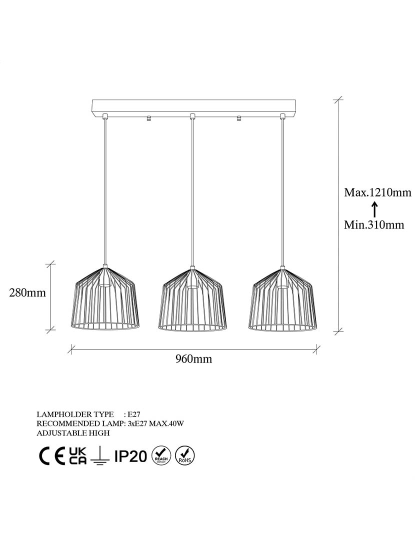 Candeeiro Suspenso Cat 12065
