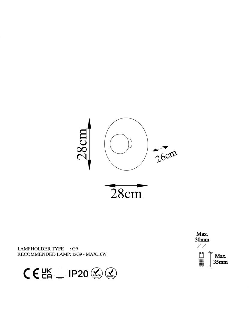 Candeeiro Parede Kurt 13350