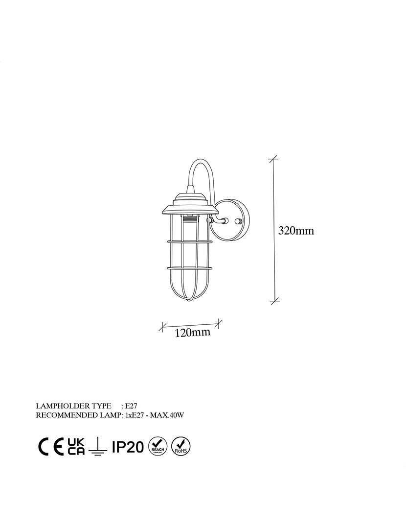 Candeeiro Parede Mahoni 13206