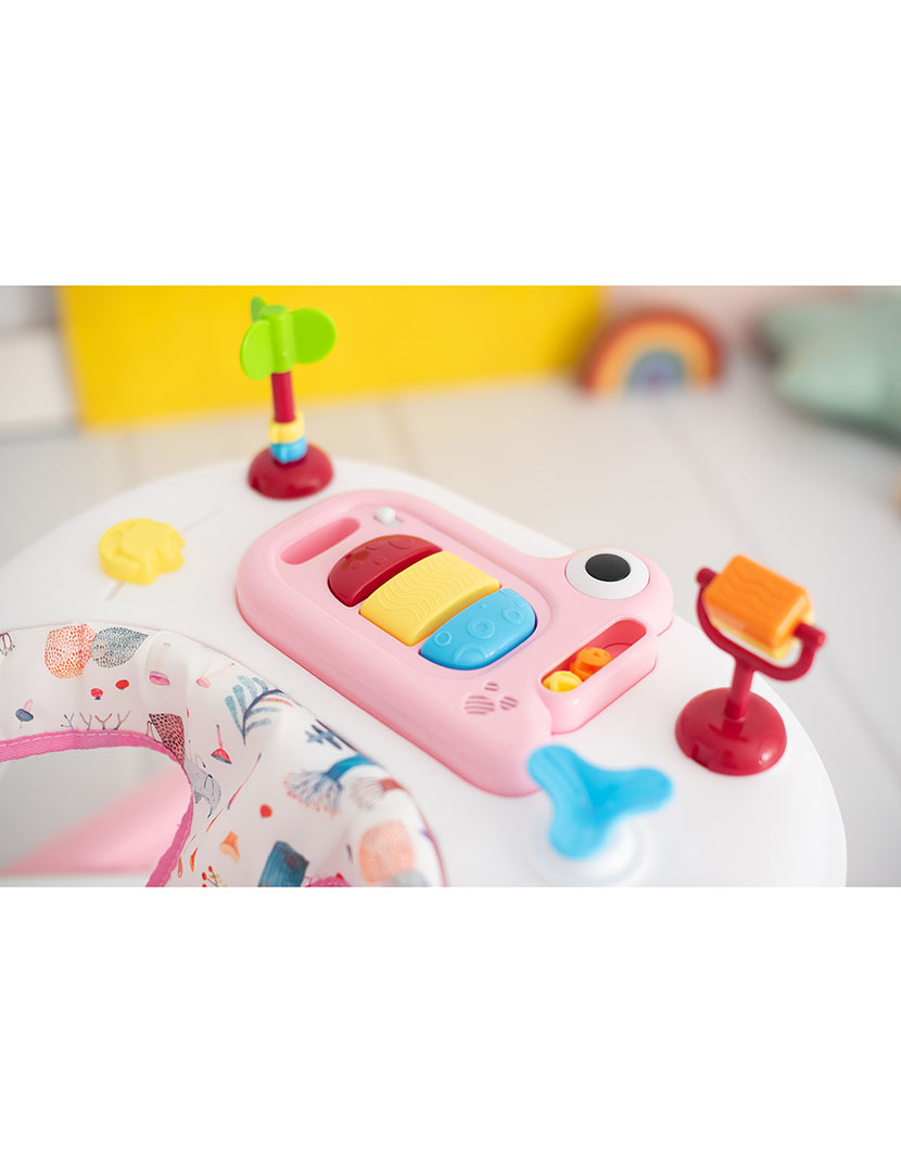 Andador Com Bandeja de Atividades Rosa