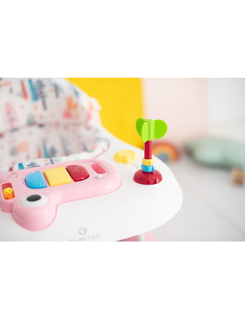 Andador Com Bandeja de Atividades Rosa