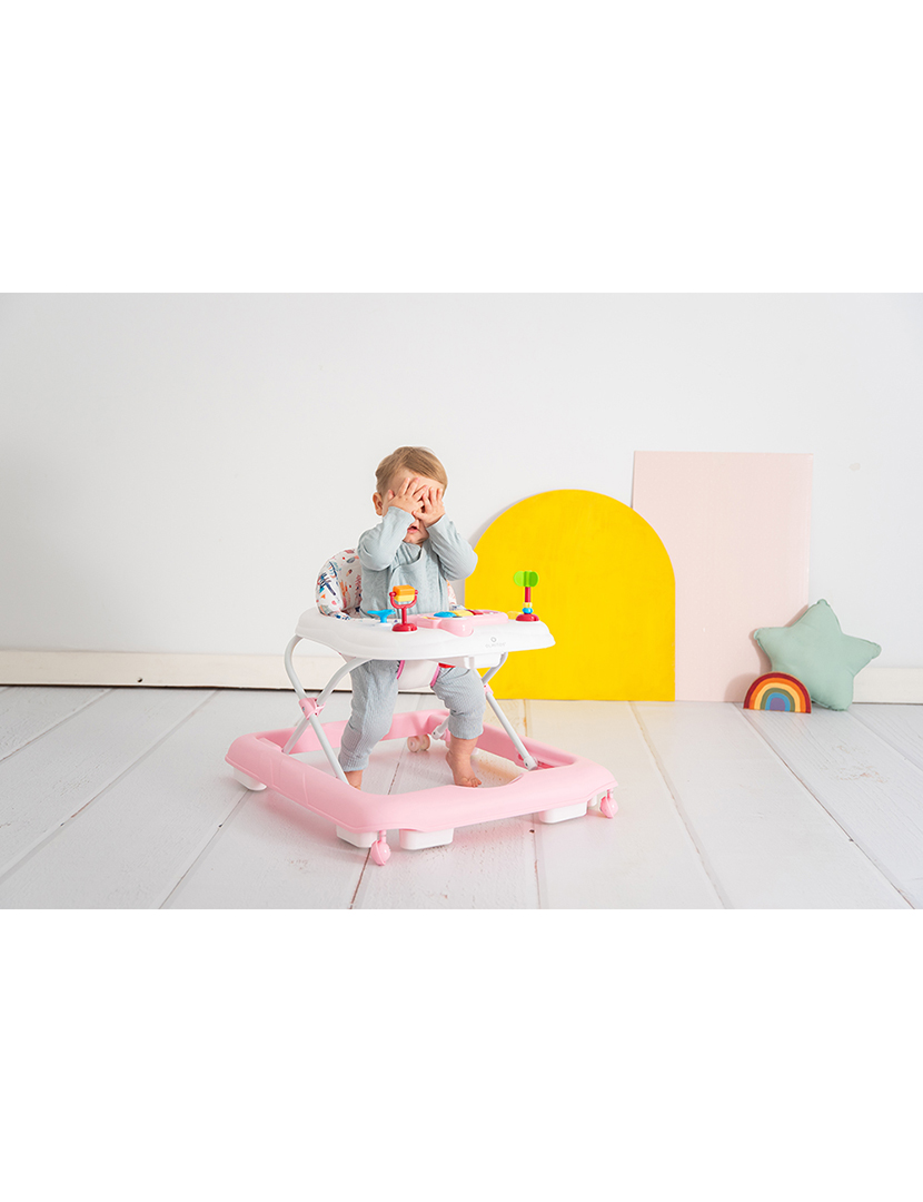 Andador Com Bandeja de Atividades Rosa