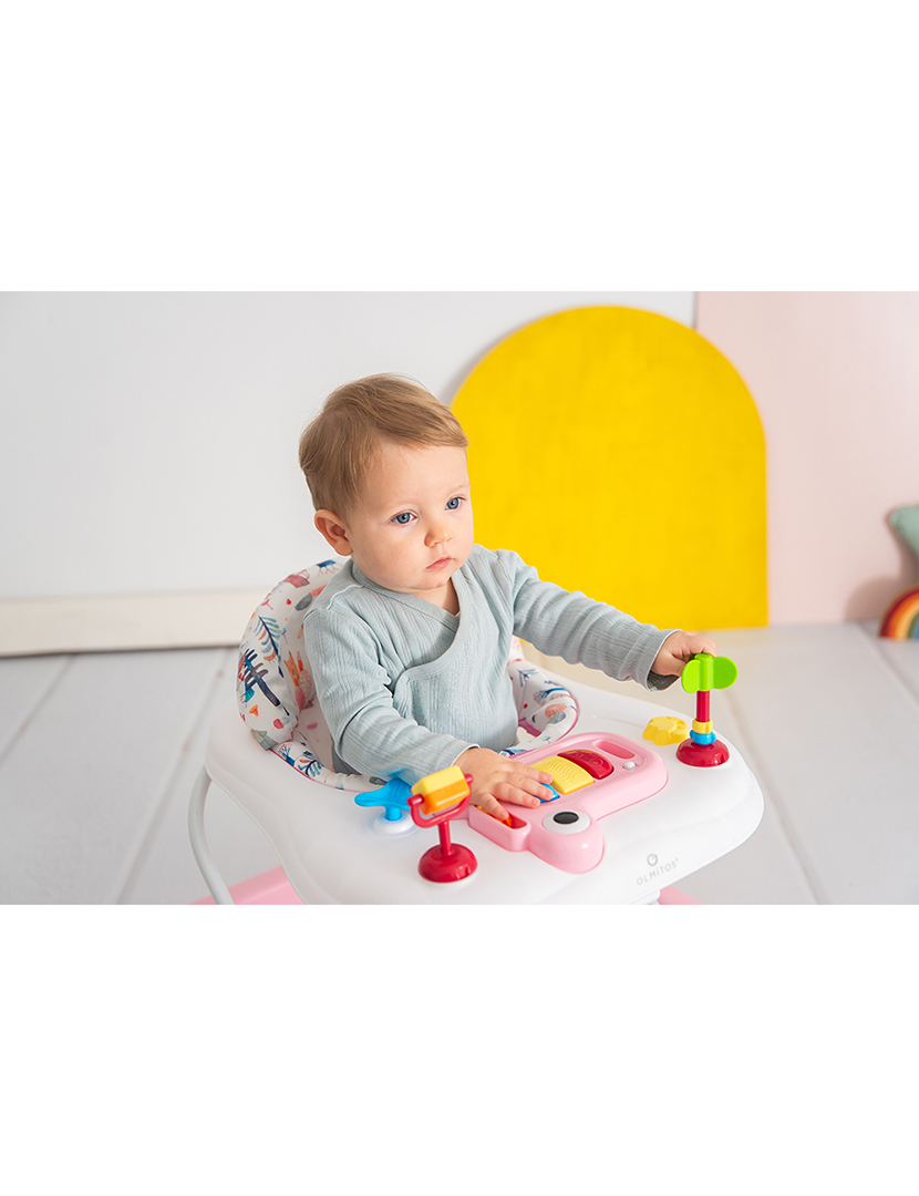 Andador Com Bandeja de Atividades Rosa