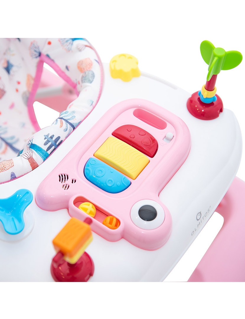 Andador Com Bandeja de Atividades Rosa