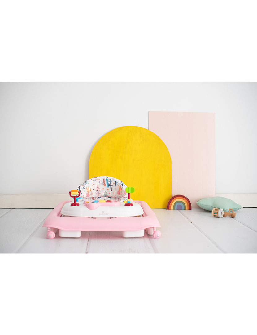 Andador Com Bandeja de Atividades Rosa