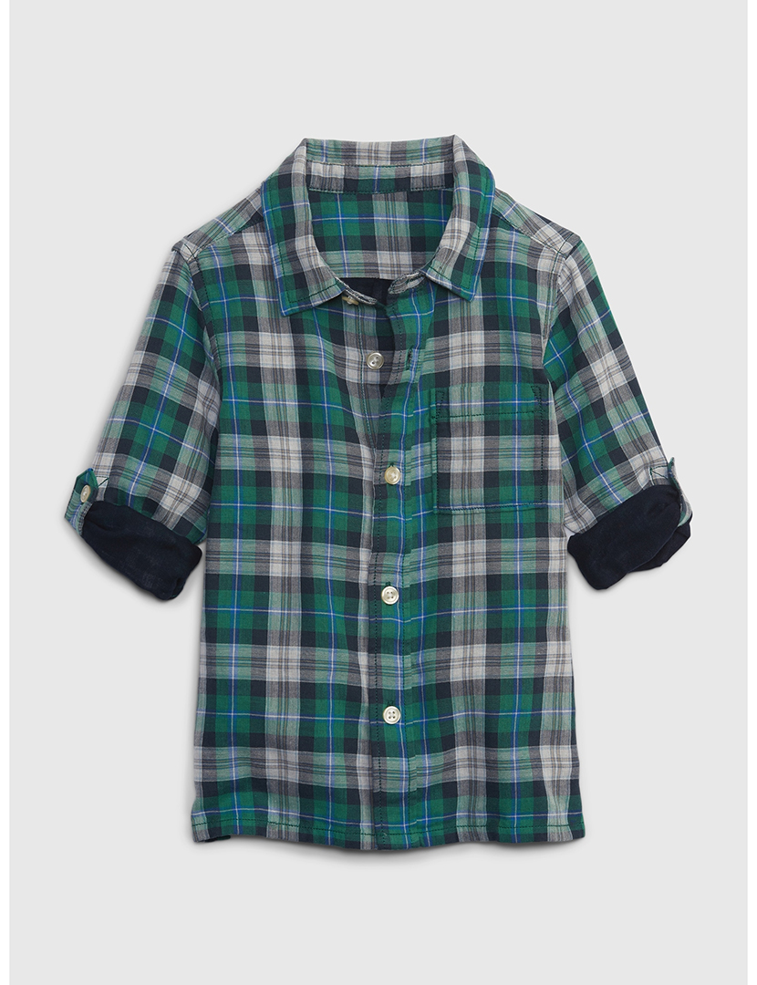 Camisa Manga Comprida Bebé Verde