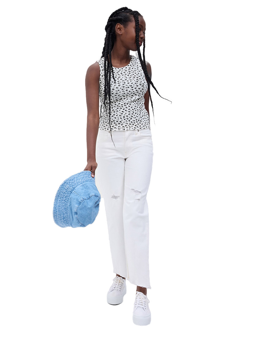 Top Rapariga Branco e Preto