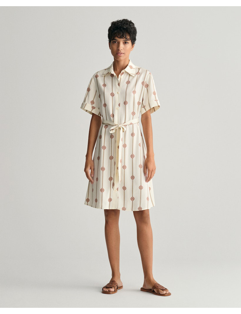 Vestido Slim Printed Bege