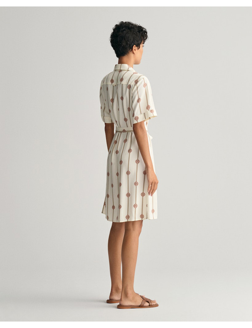 Vestido Slim Printed Bege