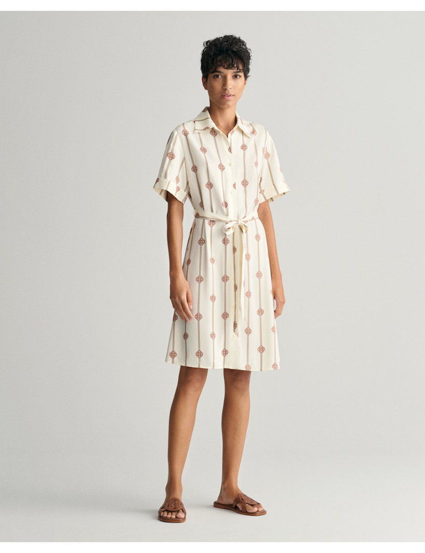 Vestido Slim Printed Bege