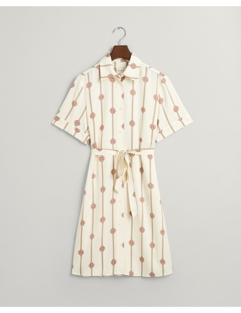 Vestido Slim Printed Bege