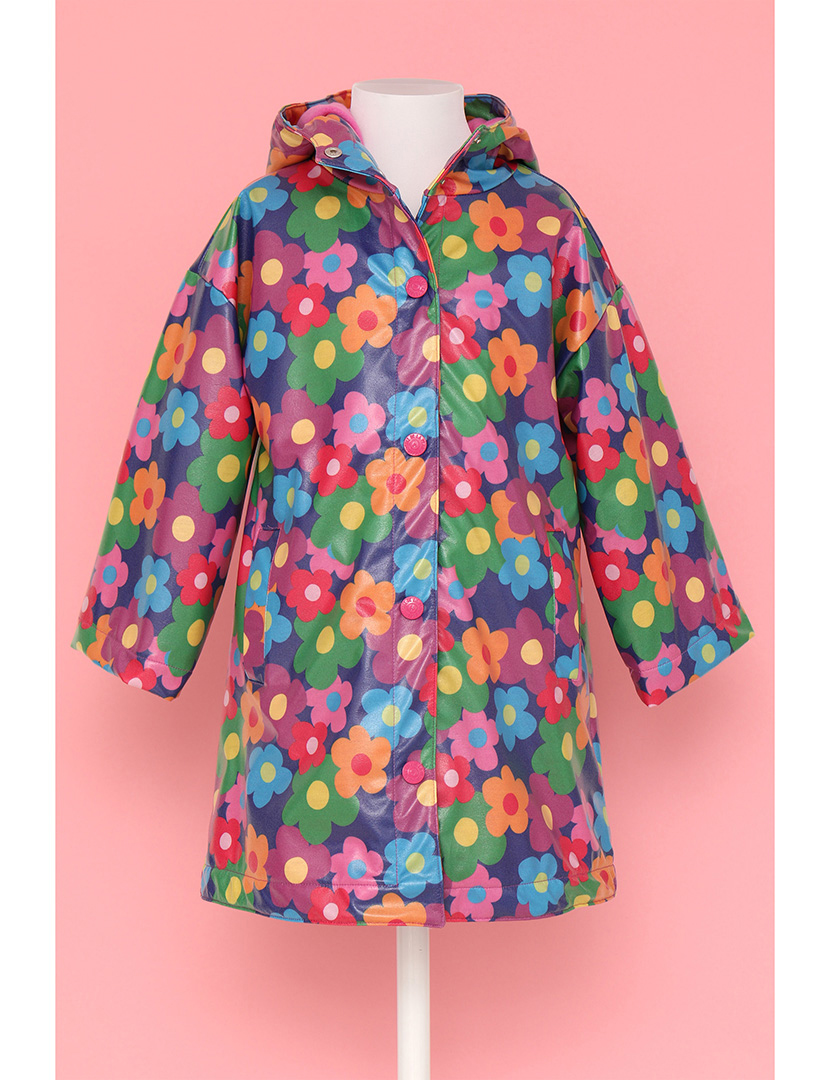 Casaco Impermeável Flower Power Menina Multicolorido