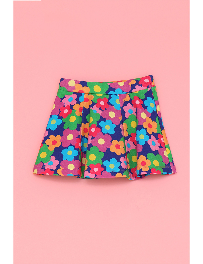 Saia Flower Power Menina Multicolorido