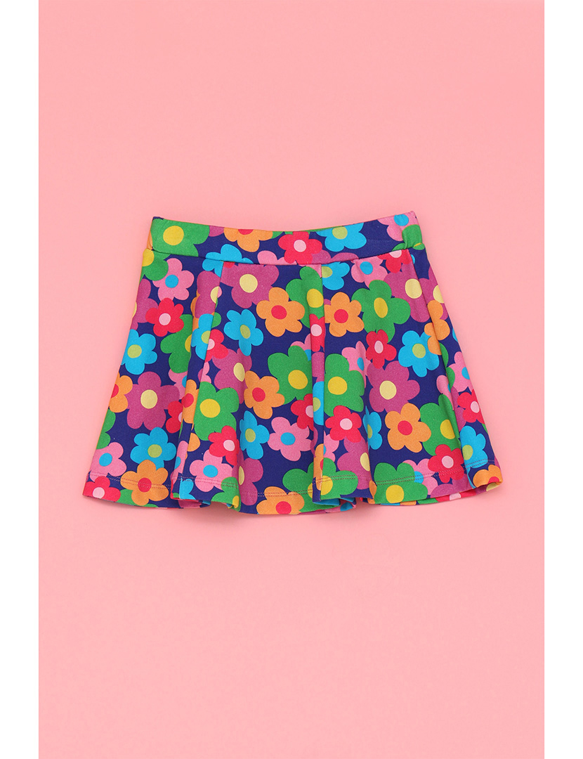 Saia Flower Power Menina Multicolorido