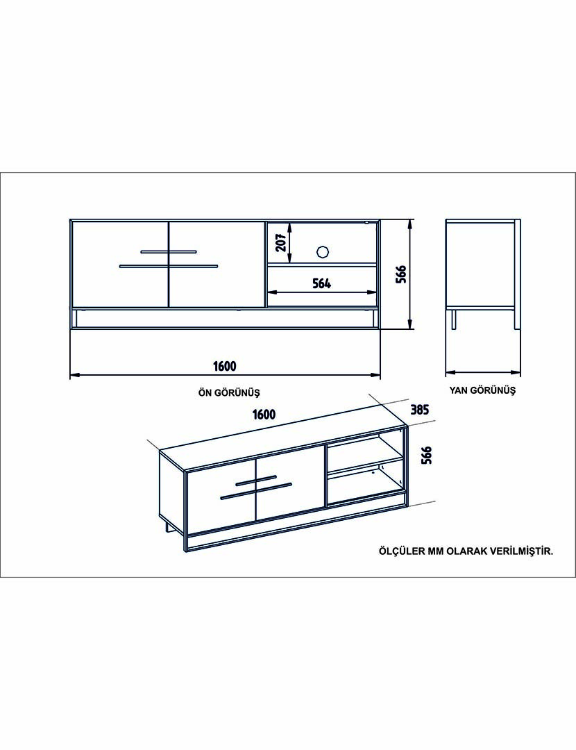 Móvel TV Polka Dourado/Branco