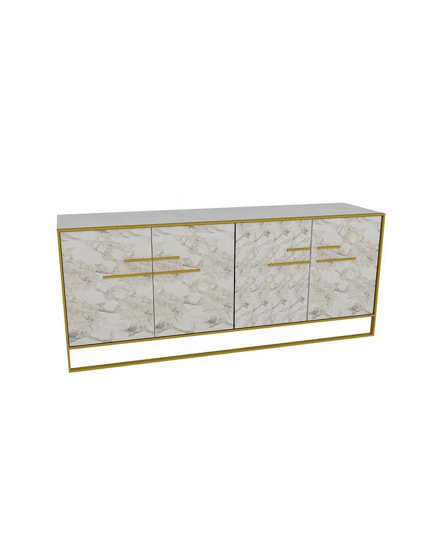 Aparador Polka Dourado/Branco