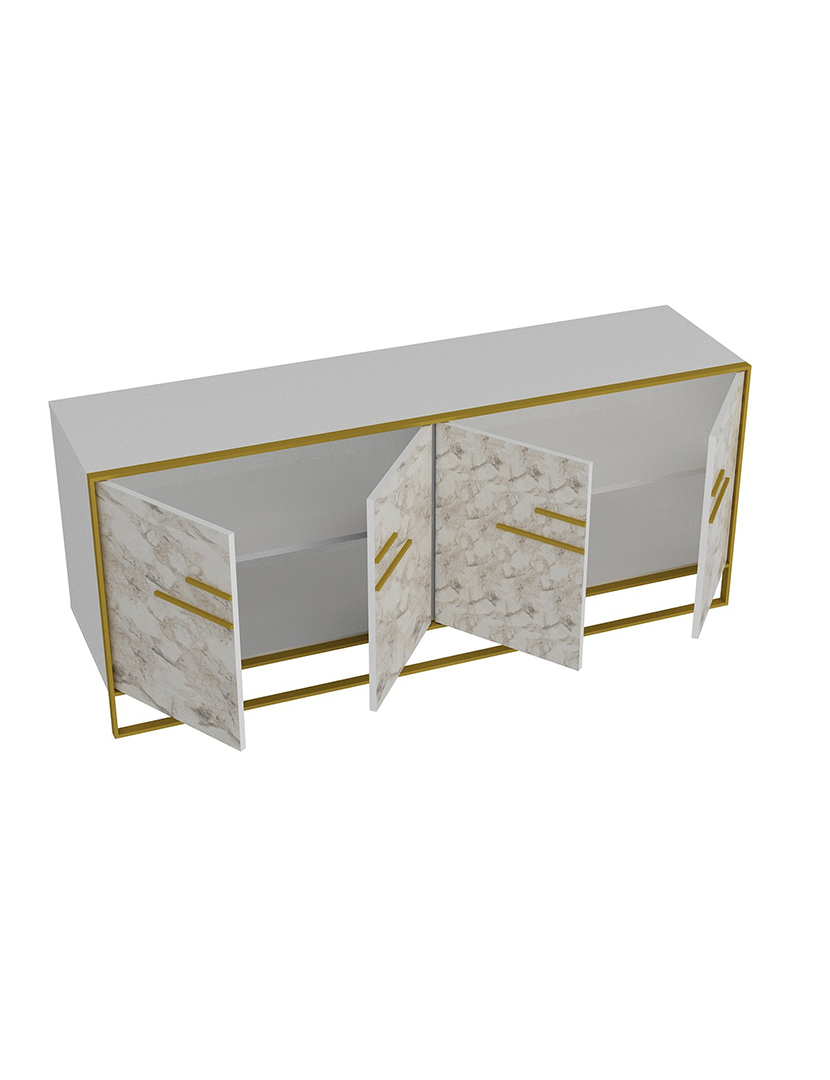 Aparador Polka Dourado/Branco