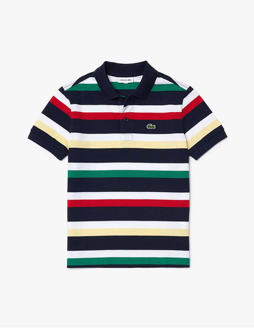 Pólo Lacoste Rapaz Riscas Multicor