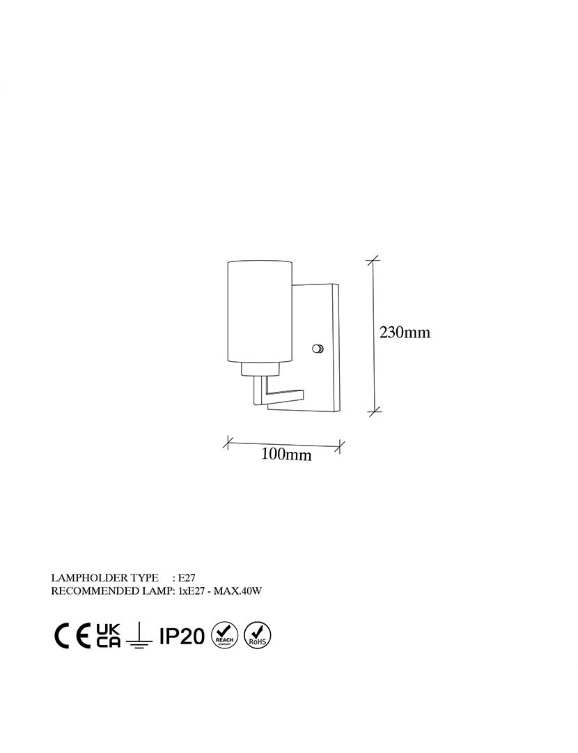 Candeeiro Parede Hania-13175 Dourado