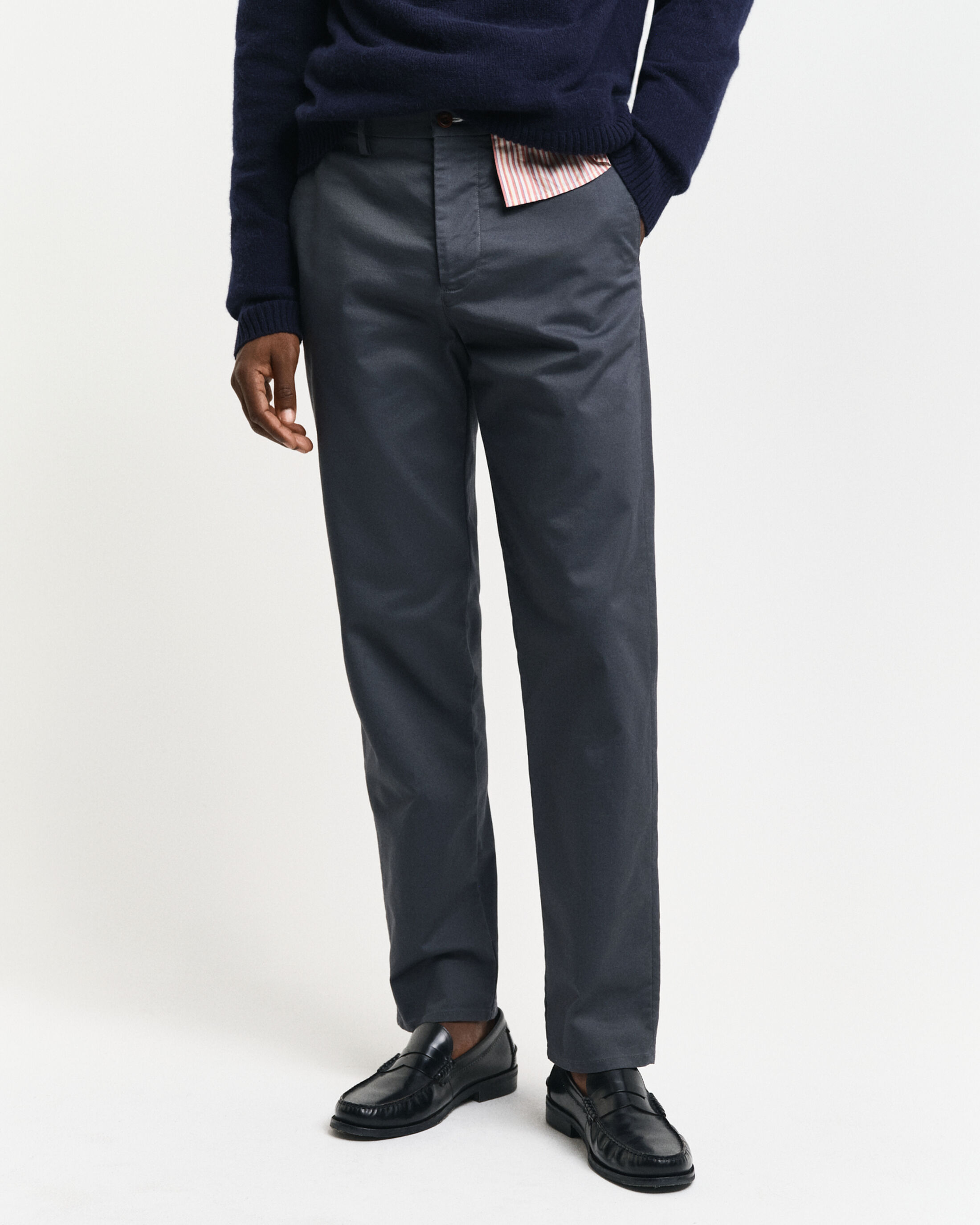 Calças Chino Regular Cinzento