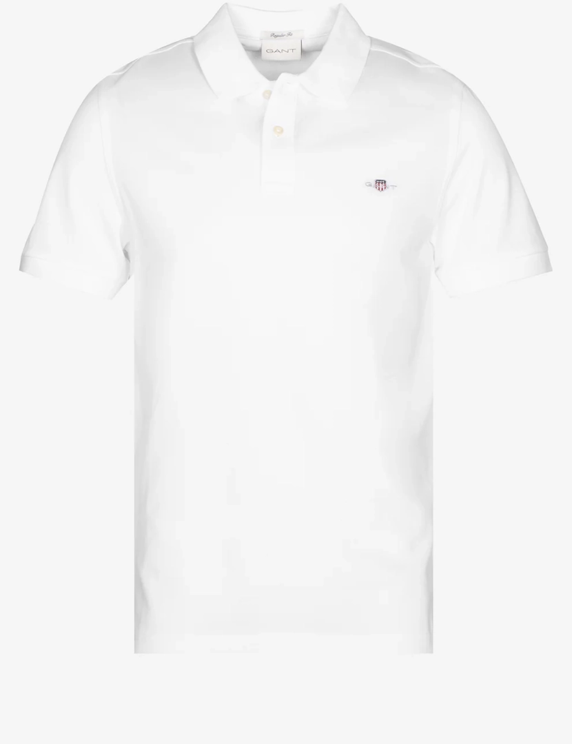 Pólo Manga Curta Logo Shield Branco