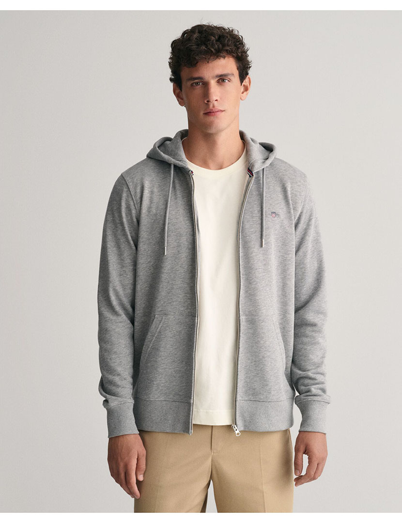 Sweatshirt zip Shield Logo Cinza
