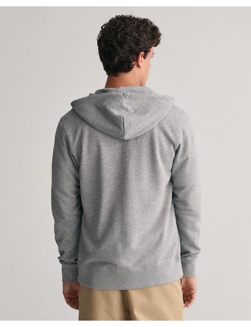 Sweatshirt zip Shield Logo Cinza