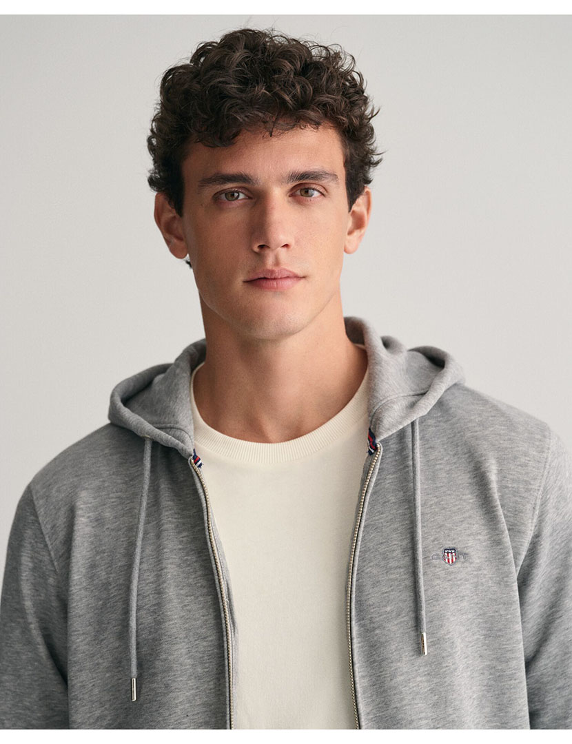 Sweatshirt zip Shield Logo Cinza