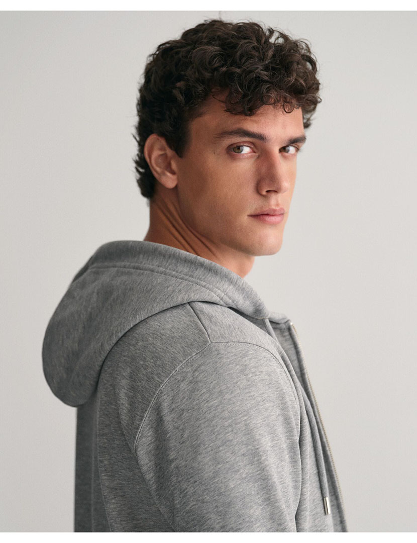Sweatshirt zip Shield Logo Cinza