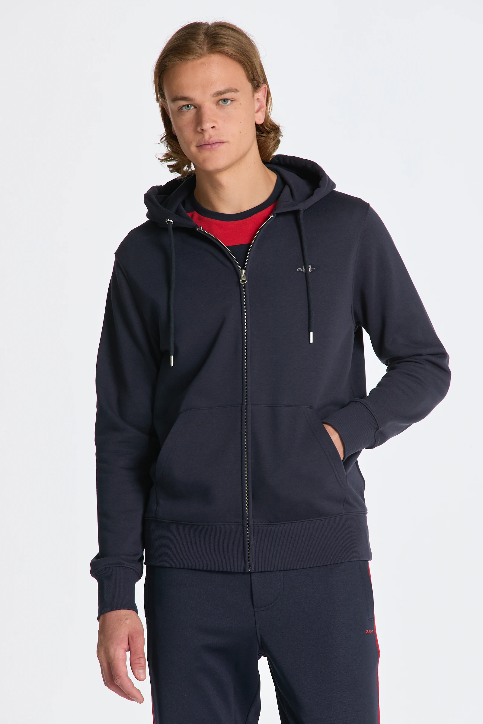 Sweatshirt zip Shield Logo Azul Marinho