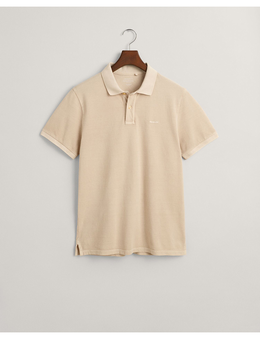 Pólo Manga Curta Sunfaded Pique Bege