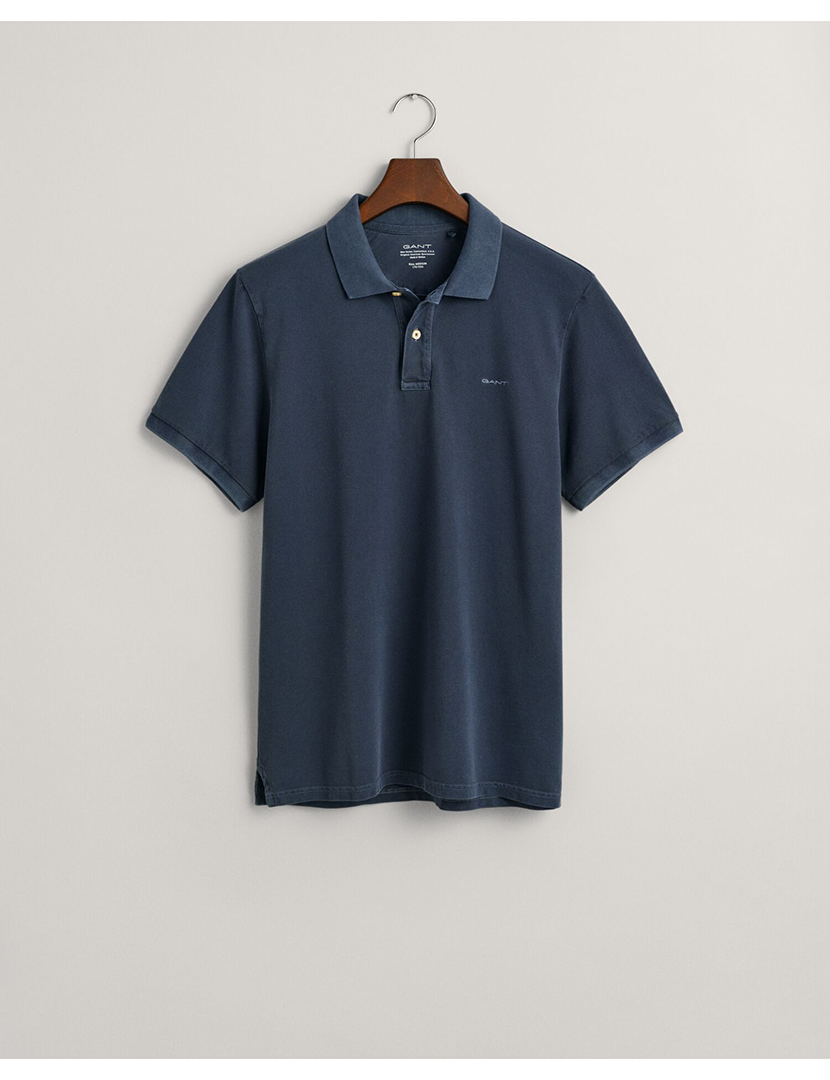 Pólo Manga Curta Sunfaded Pique Azul