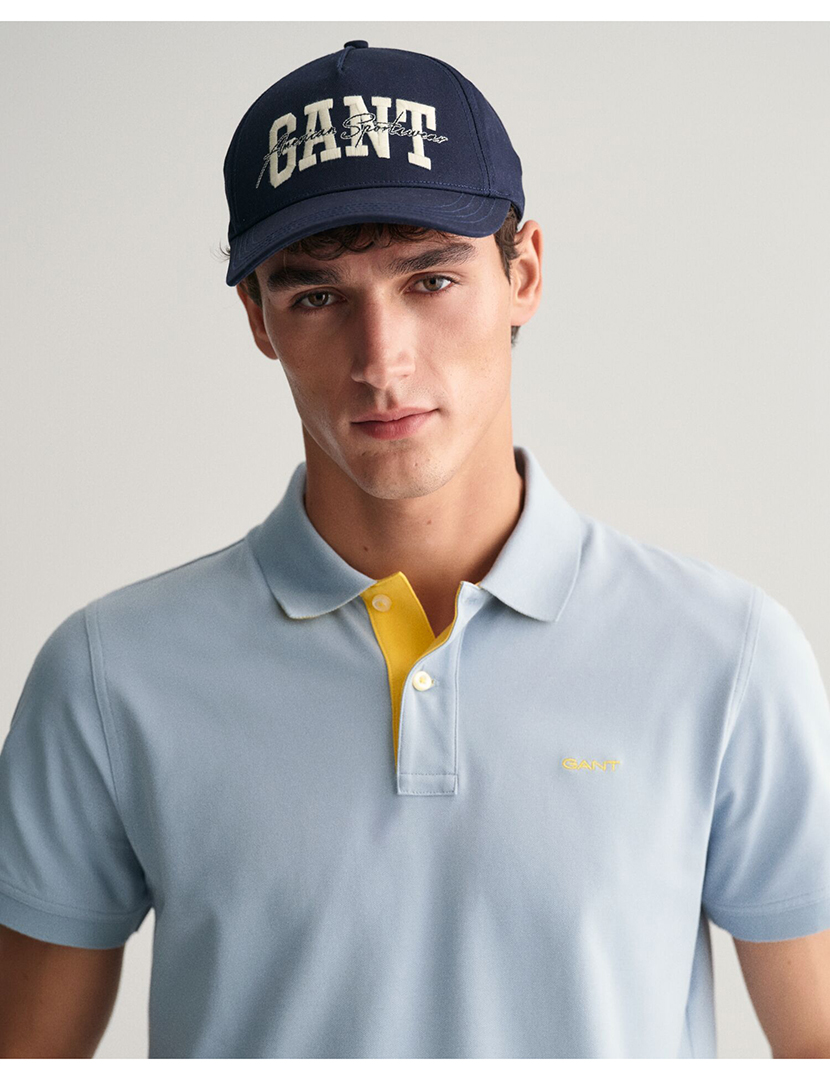 Pólo Regular Fit Contrast Piqué Azul