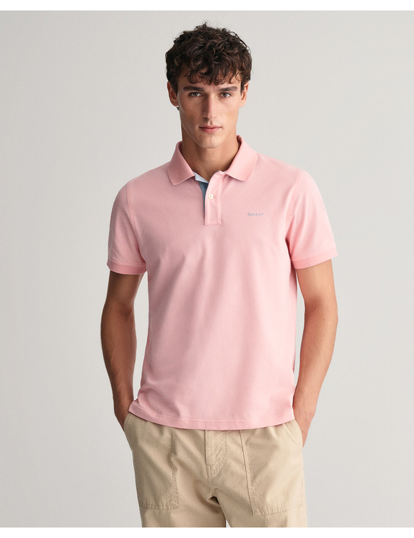 Pólo Regular Fit Piqué Rosa