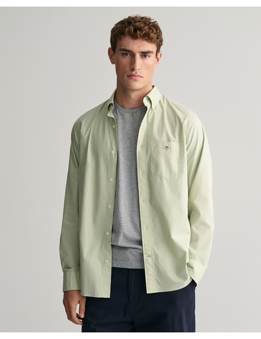 Camisa Regular Fit Classic Poplin Verde Matcha