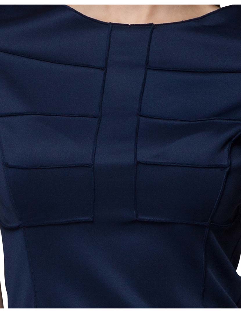 Vestido Curto Justo Azul Escuro