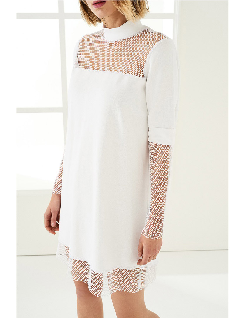 Vestido Curto c/ rede Branco