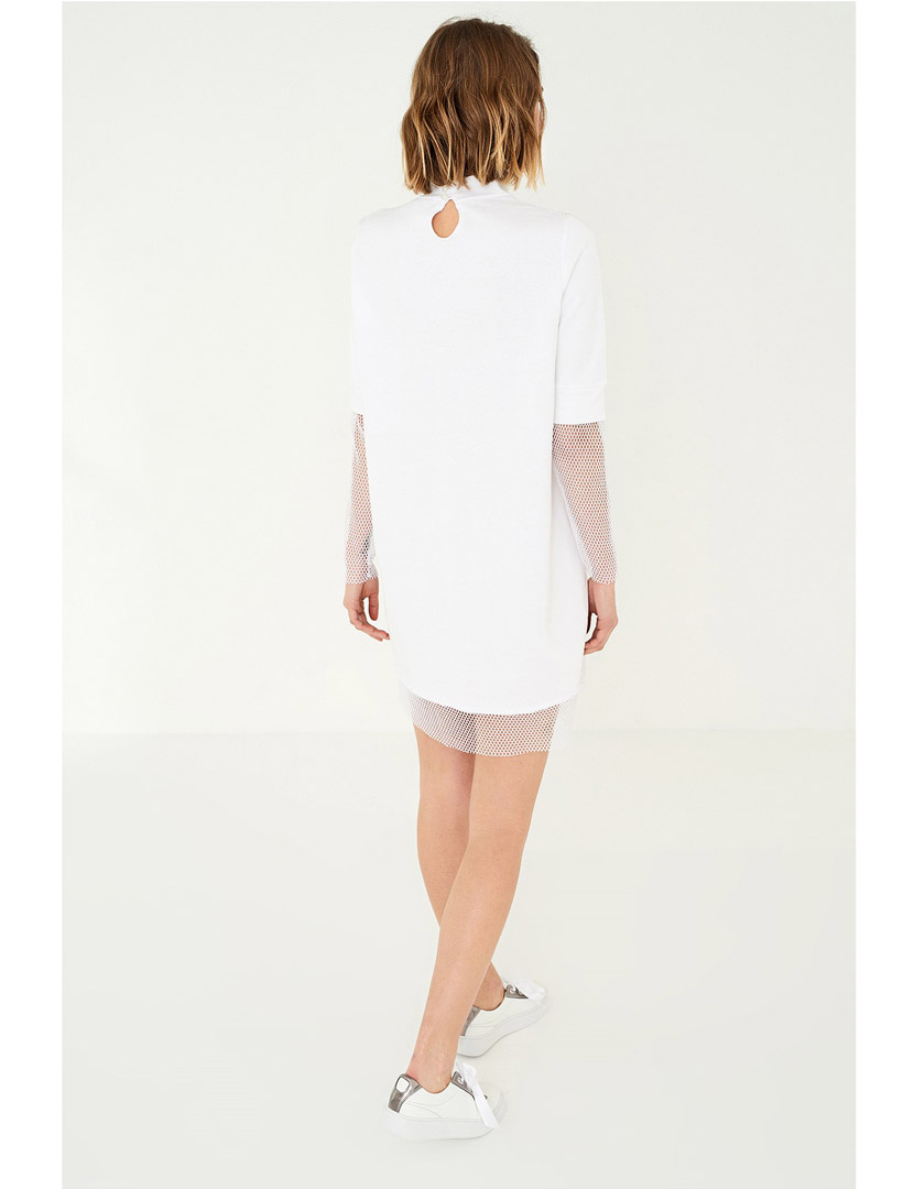 Vestido Curto c/ rede Branco