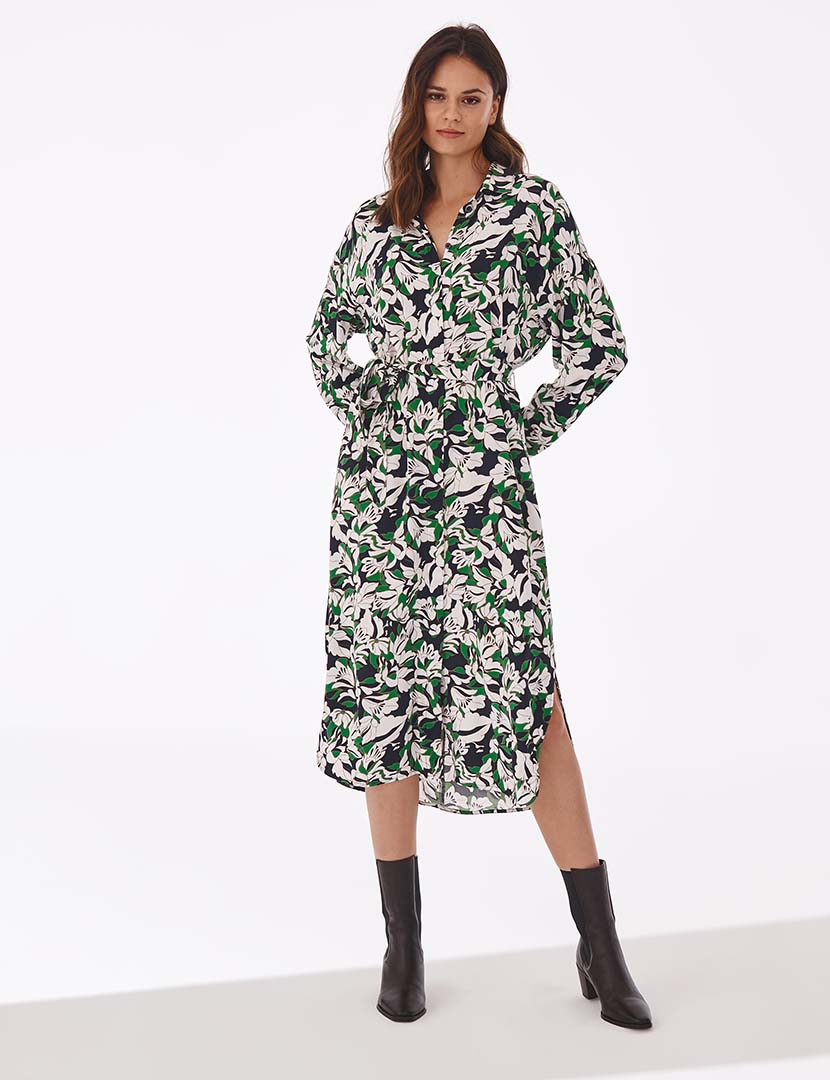 Vestido Midi Floral Verde